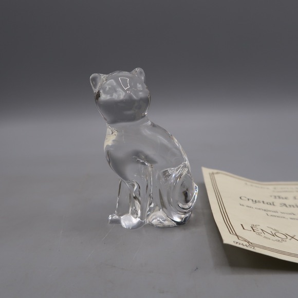 Lenox Other - Vintage Lenox Small Crystal Cat Figurine Sitting 2 inch tall